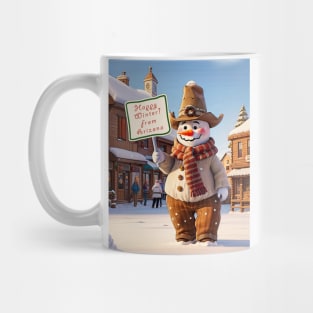 Western Snowman Happy Winter Mug